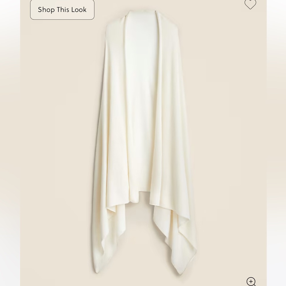 J.Crew White Cashmere Wrap (One Size)